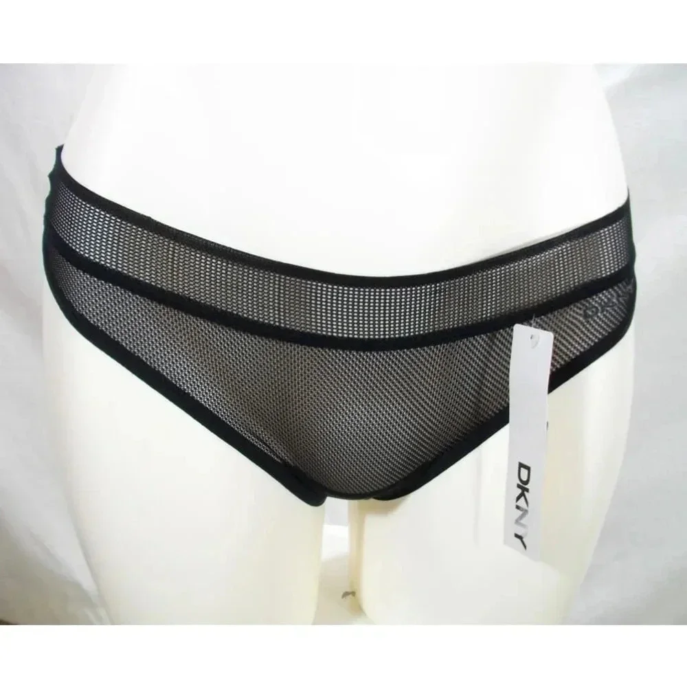 SMALL DKNY DK1031 Signature Mesh‎ Thong Black NWTNew with Tags - DUE TO TH